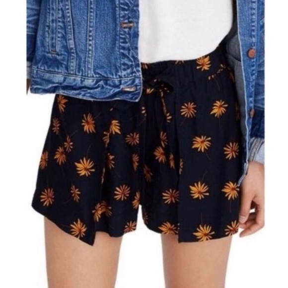 Madewell Shorts Pull-On Tie Fresh Daisies Floral Print Lightweight Women‎ Sz S - Picture 2 of 8